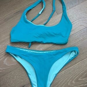 Teal reversible Bikini Set